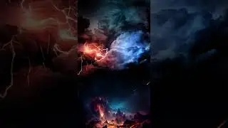 Colorful lightning storm