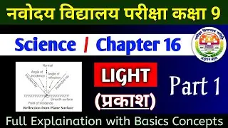 Ch 16 LIGHT (प्रकाश) Explanation Part 1 | Navodaya Class 9th Science | Jnvst Science Class 8th NCERT