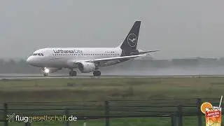 💦 Waterspray Action mit Lufthansa City Airbus A319 am BER (Airport Berlin)