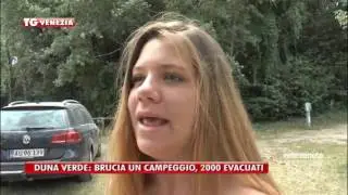 TG VENEZIA (04/07/2016) - DUNA VERDE: BRUCIA UN CAMPEGGIO, 2000 EVACUATI