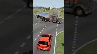 BeamNG Driver | Realistic Freeway Crashes - Semi-truck accident