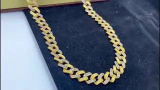 1 GRAM GOLD FORMING SQUARE DIAMOND CHAIN FOR MEN DESIGN A-79