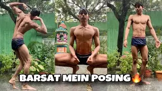 Barish Mein Posing 😍💪🏻☔ || FitLifeMukesh 