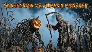 SCARECROW vs. PUMPKIN MONSTER: Battle in the Cornfield (Halloween Horror) #MonsterFight