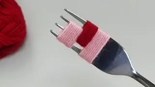 Amazing 2 beautiful Woolen Yarn Flower making ideas with Fork | Easy Sewing Hack