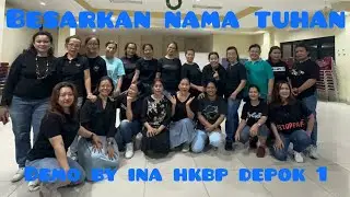 Besarkan Nama Tuhan Linedance. Demo by Ina HKBP Depok 1.
