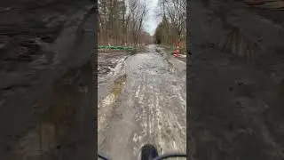 Gravel, mud and ice on Minuteman Bikeway #gravel #mud #ice #bikepath  #asmr