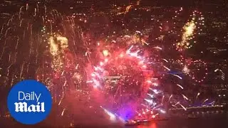 Fantastic fireworks bring in the New Year in Central London - Daily Mail