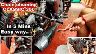 Chain - Cleaning 🥵 [PART - 2] CLASSIC 350 😍❤️ Stealth black Easy process at Home.. 💯 #chain #bullet