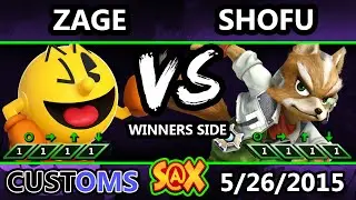 S@X 101 Customs - Zage (Pac-Man) Vs. Shofu (Fox) SSB4 Tournament - Smash Wii U - Smash 4