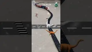 Snowman and Brachiosaurus 🦕 | Dinosaur Cartoon in snow | Dinosaur Cartoon Video