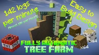 Minecraft Easy Auto Wood Farm! Fully Automatic TNT Duplicator or Dispenser!!! 140 logs per min! 1.16