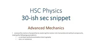 HSC Physics Snippet - Dotpoint 1.1 - Advanced Mechanics - Projectile Motion - Resolving Components