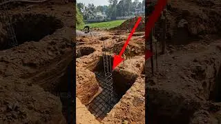 Column footing height #foundation #columnconstruction #shorts