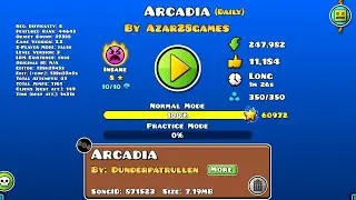 Arcadia By Azar28games 100% Geometry Dash Daily Level.