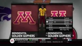 NCAA Football 14: Minnesota Golden Gophers Uniform Sets