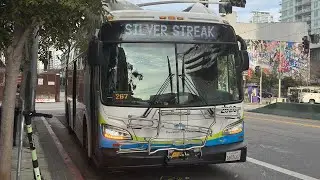 Sliver streak all way to last stop from El Monte station upper level.