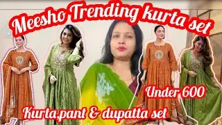 Meesho Trending kurta set🛍️under600💰kurta,pant & dupatta set @Meesho #kurtaset #meeshofinds #meesho 