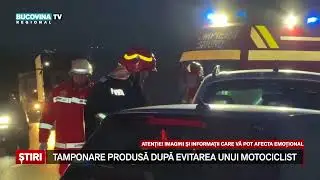 Două autoturisme avariate din cauza unui motociclist