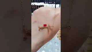 Women's Fashion Gold Plated Red Heart Pendant Necklace Jewelry