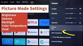 All Google TV | Picture Mode Settings, Custom Brightness, Backlight, Gamma, Color Temperature, Vivid