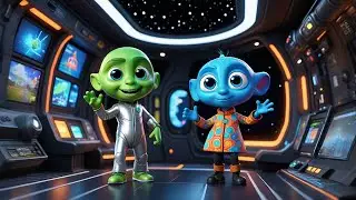 Five Tiny Aliens Zoom Through Space | Space Song for Kids | Nursery Rhymes and Baby Songs