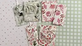 ‼️ UPDATE ‼️ Clearer Measurements ~ 6x6 Paper Two Mini Pocket & Tag Inserts ~ Two Styles