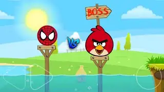 Red Ball 4 - Angry Bird Boss vs Spider Ball Battle in Green Hills