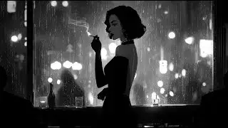 Smoky Noir Jazz Night 🚬🎷 | Rainy Window & Late Night Mood