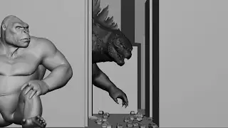 [Blender] animation. Godzilla lurking.