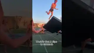 Worlds first 9 flips to stomach!! #sports #crazy #viral #fyp