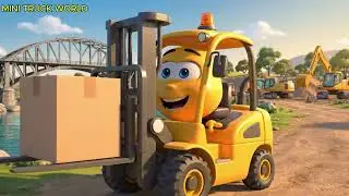 Mini Truck World | Construction Vehicles Fix the Old Bridge Together &ndash; Teamwork Story for Kids