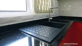 Grey and Red Kitchenette