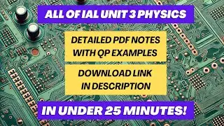 Last Minute Revision For Unit 3 IAL A level Physics WPH13