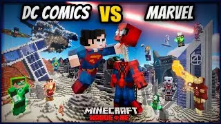 50 H&eacute;roes de Marvel contra 50 de DC en Minecraft Hardcore!!