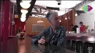 meme: katy perry staring deep in thought celebrity big brother blank stare emotional stirring drink