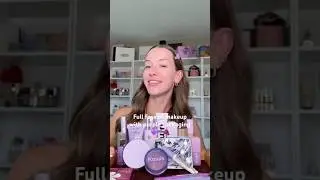 Full face of makeup with purple packaging 💜☂️🍇 #makeupchallenge
