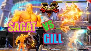 SFV CE💥SAGAT vs GILL Killer Fight🔥. Street Fighter FIVE SAGAT vs GILL PS 5 Game Play 1080p 60FPS