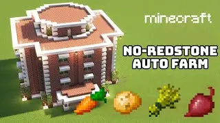 Minecraft No-Redstone Auto Farm Tutorial - Easy Carrot, Potato, Wheat & Beetroot!