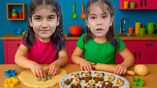 LİNA VE HİRA KURABİYE YAPTI❗️ KIZLARLA MUTFAKTA MİNİK ŞEFLER İŞ BAŞINDA❗️🍪👩‍🍳👩🏼‍🍳 