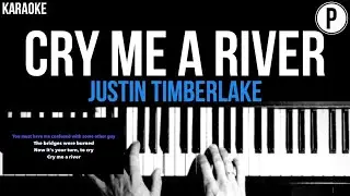 Justin Timberlake - Cry Me A River Karaoke Slowed Acoustic Piano Instrumental Cover Lyrics