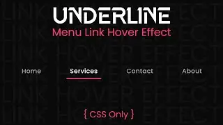 Draw Underline Link Hover Effect | CSS Menu Hover Effect