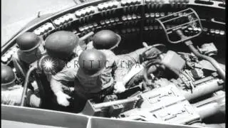 United States Marines attack Japanese enemy at Peleliu Island, Palau. HD Stock Footage