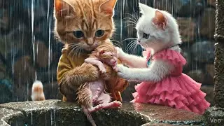 Orange and White Kitten Save Tiny Newborn Trapped in a Well | Emotional Rescue 😿💔