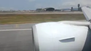 Cathay Pacific 777-300ER takeoff Hong Kong (great GE90 roar) CX828 to Toronto YYZ