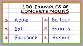 100 Concrete Noun  | Concrete Nouns | Concrete Noun Examples