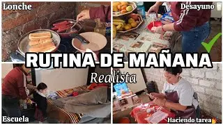 RUTINA de MAÑANA REALISTA☀️|| DESAYUNO 🥛🥞y LONCHE🍳//HACIENDO TAREA ✅️ESTO ES LA VIDA REAL💪