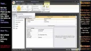 MS Access Primary Key Revision: ICDL/ECDL Practice Test Q. Solution