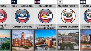 Famous Universities From Different 🇺🇲 US States [Countryballs]