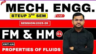 Lec-1 II FM & HM II ME 3rd Sem II Unit-1(A) : Properties of Fluids @PolytechnicPathshala ​